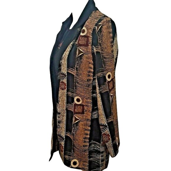 Peter Popovitch Vintage Women's M Black 2-Piece Top & Jacket Set Elegant - Picture 2 of 12